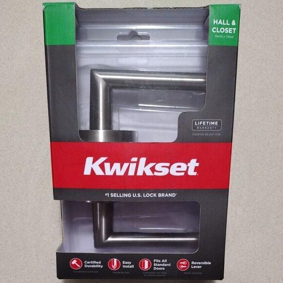 Kwikset Milan Passage Door Lever for Hall and Closet Doors in Satin Nickel - Picture 1 of 4